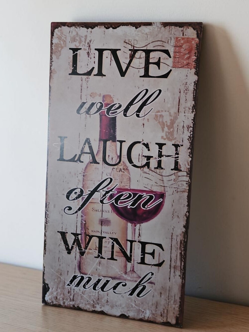 Live Well Laugh Often Wine Much Rustic Wall Art